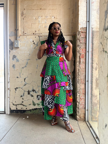 TSHEPISO MIDI DRESS - With sleeves