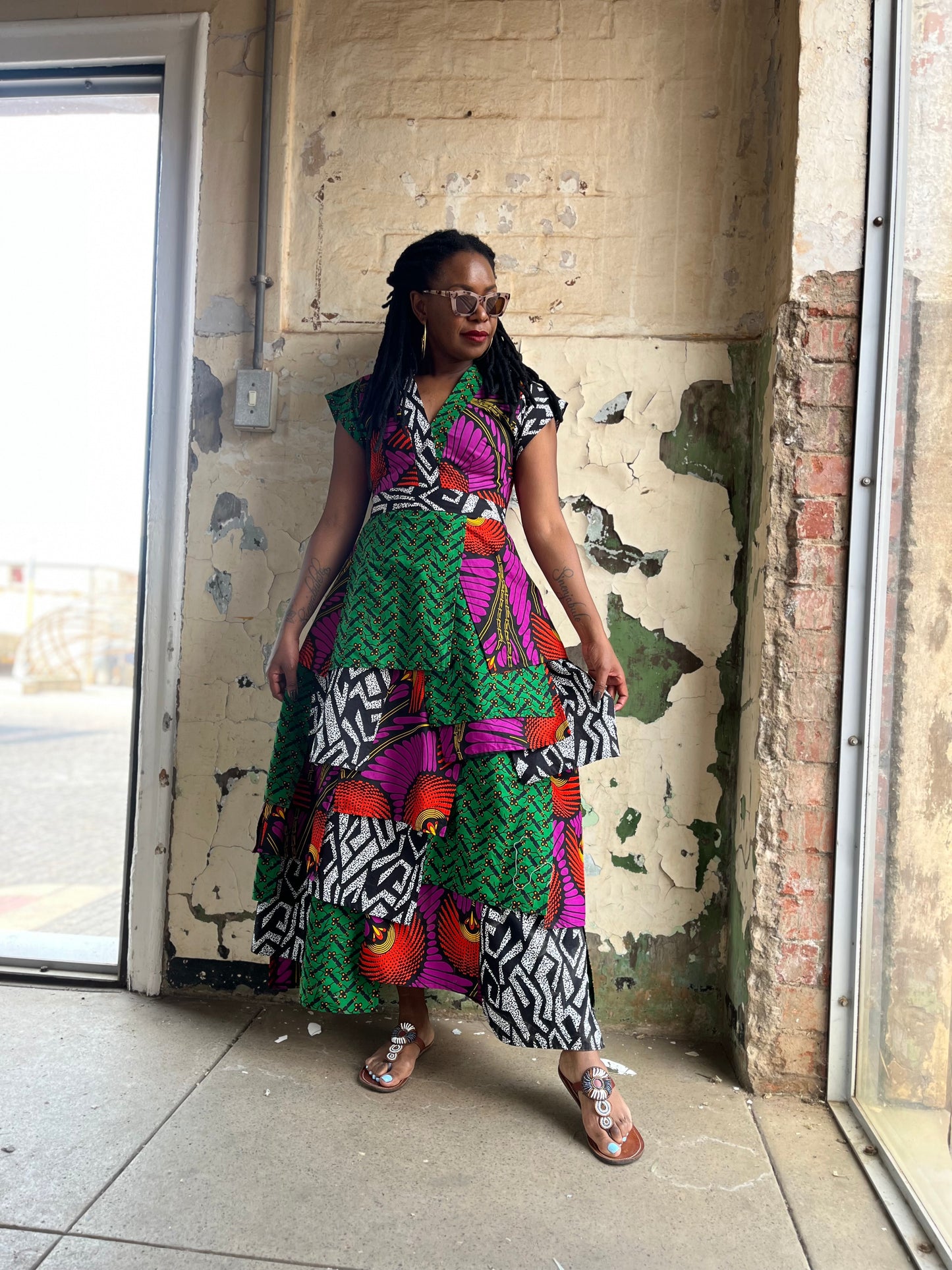 TSHEPISO MIDI DRESS - With sleeves