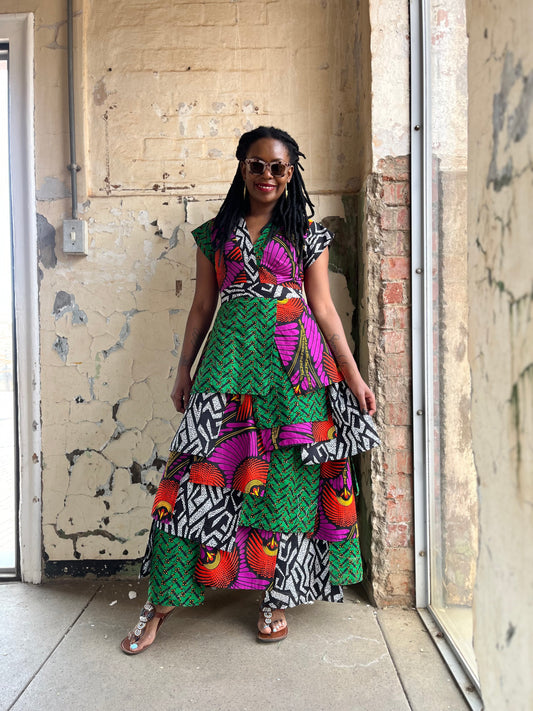 TSHEPISO MIDI DRESS - With sleeves